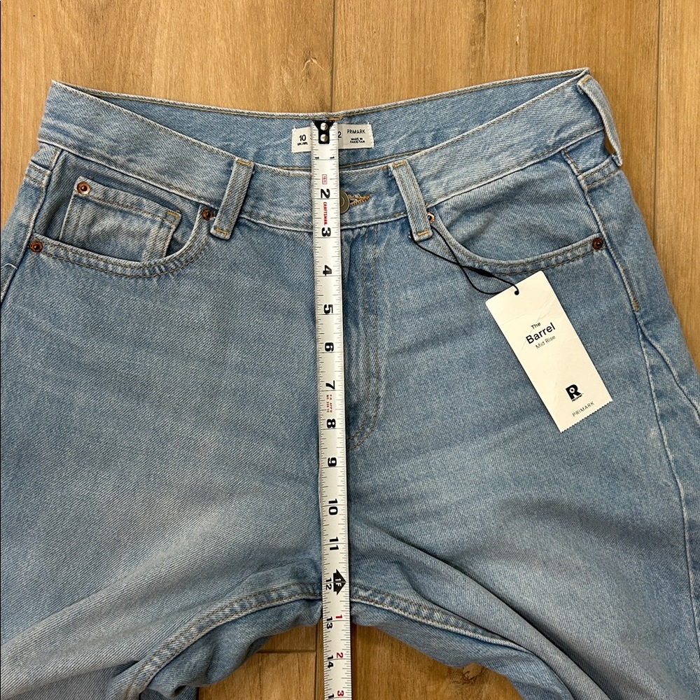 NWT - PRIMARK 100% cotton The Barrel Mid-Rise Jeans - Picture 8 of 10